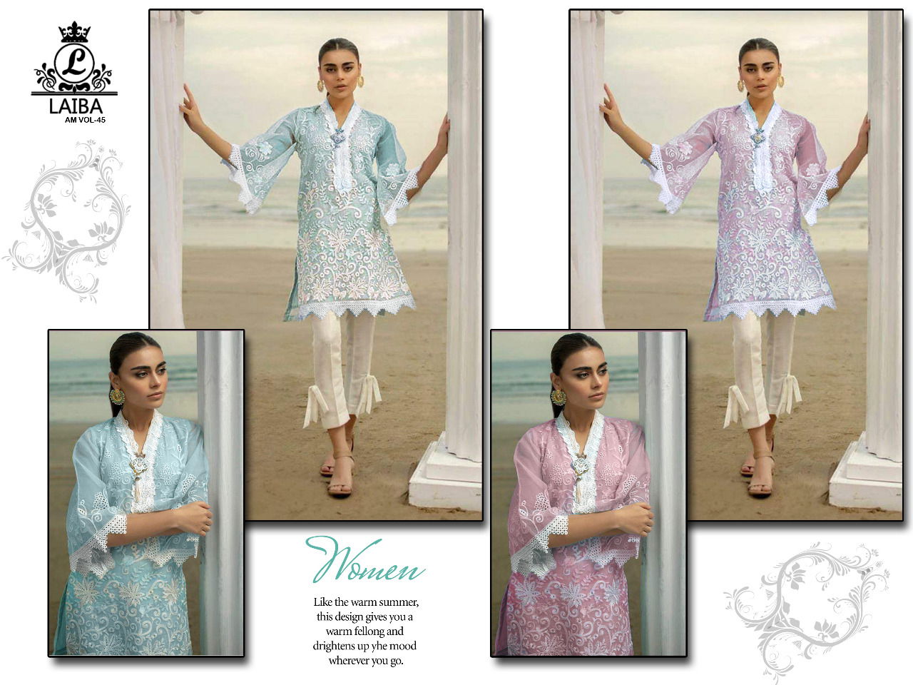 Laiba Am 45 Pure Georgette Stylish Kurti With Bottom Pakistani Collection